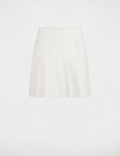 Jupe courte plissée blanc femme