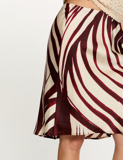 Jupe mi-longue satin&eacute;e multicolore femme