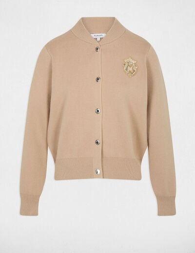 Pull col teddy camel femme