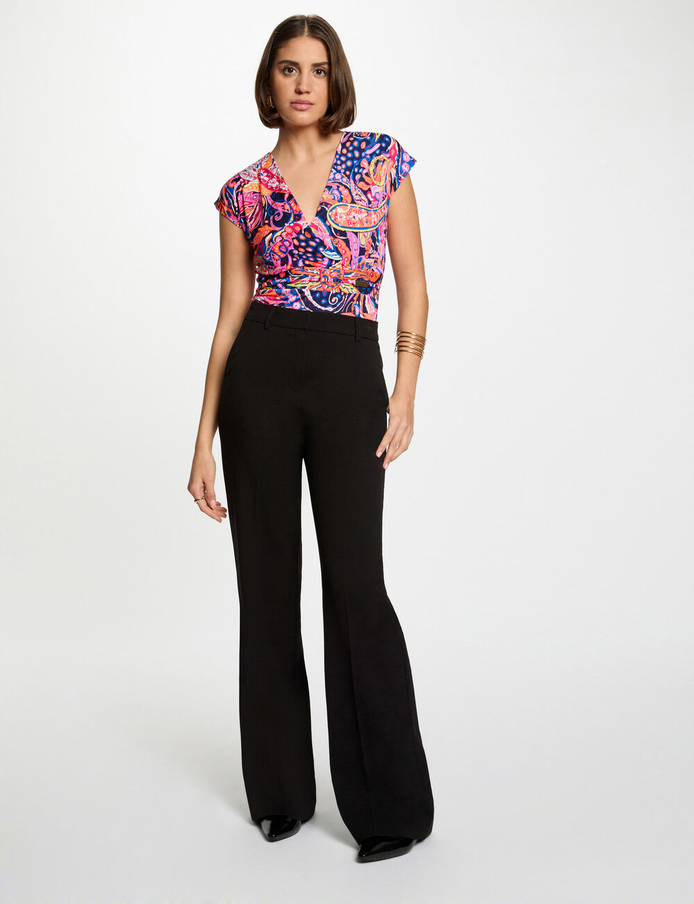 T-shirt manches courtes multicolore femme