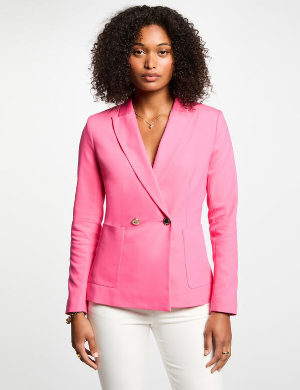 blazer cintre boutonne rose femme Blazer cintré boutonné rose femme