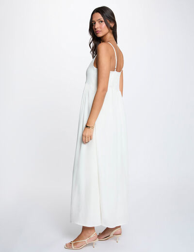 Robe fines bretelles blanc femme