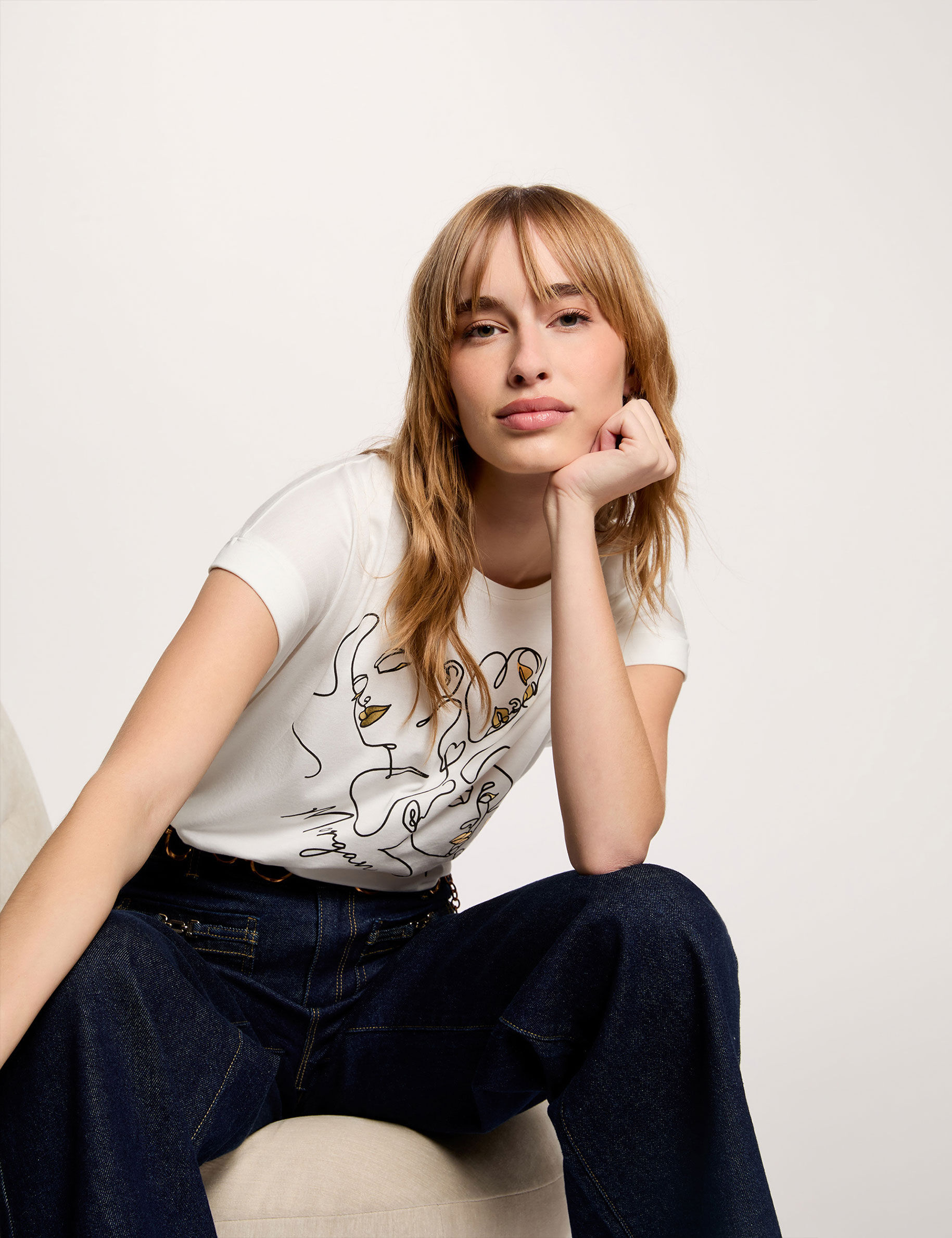 T shirt col rond manches courtes femme