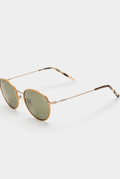 Lunettes de soleil arrondies dore femme
