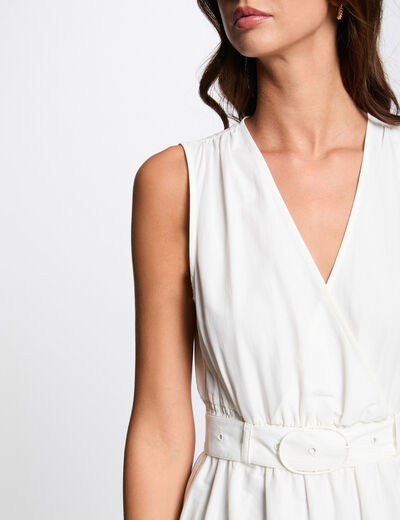 Robe longue droite blanc femme