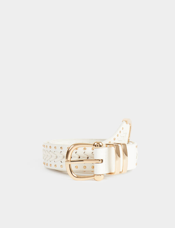 ceinture croco avec clous blanc femme Ceinture croco avec clous blanc femme