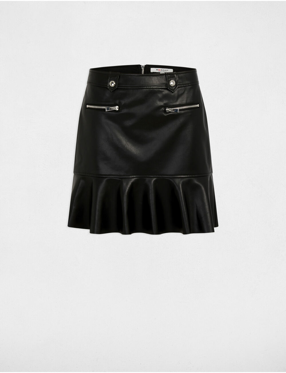 Jupe courte simili cuir noir femme