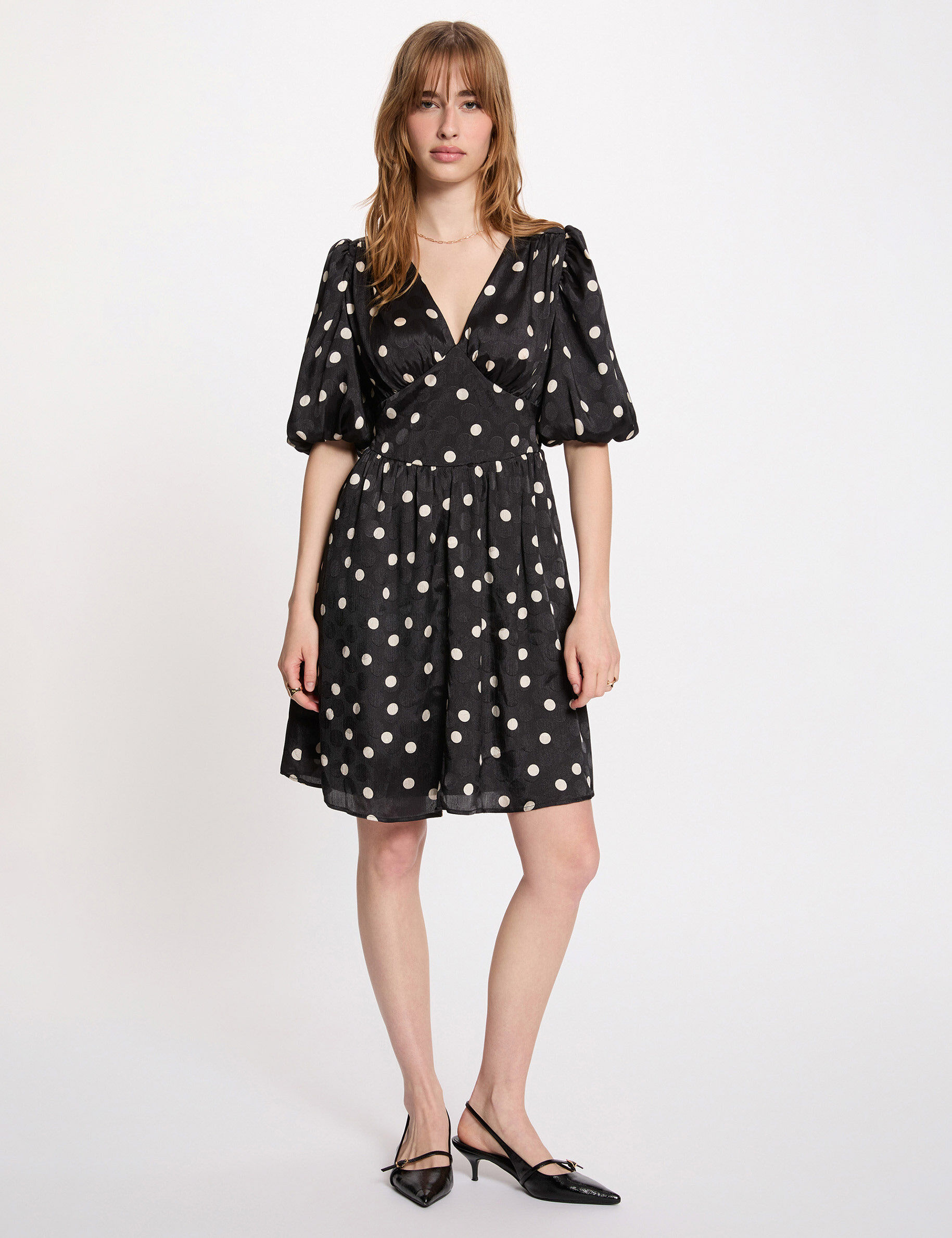 Robe courte manches bouffantes femme - vue 1