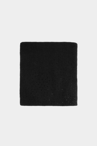 Écharpe avec strass noir femme