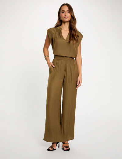 Mango Pantalon7 8 Femme De Couleur Vert 2130867-vert00 - Modz