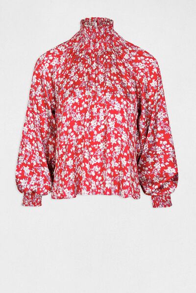 Blouse manches longues imprimé floral multico femme