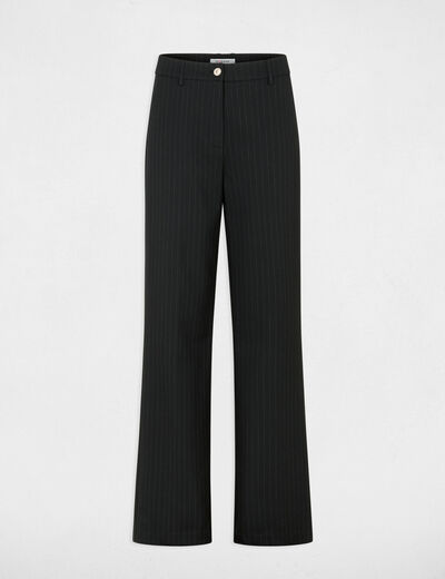 Pantalon droit taille haute noir femme