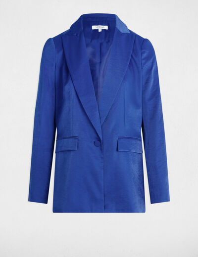 Blazer suédine bleu electrique femme