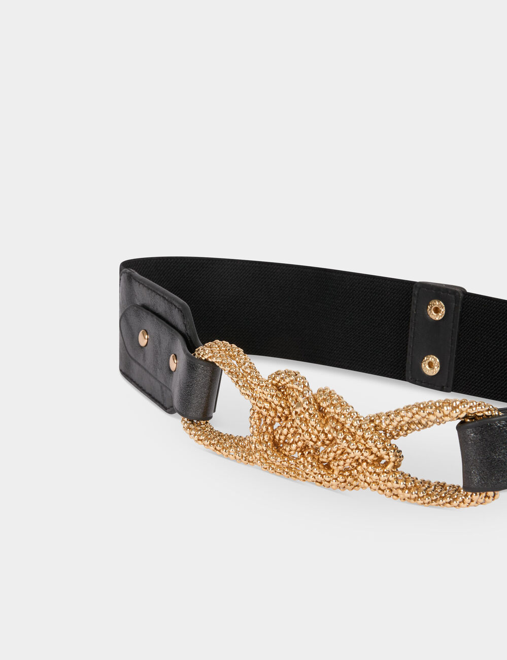 Ceinture double noeud noir femme