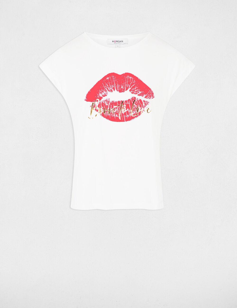 T-shirt &agrave; inscription blanc femme