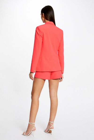 Veste cintrée boutonnée orange femme