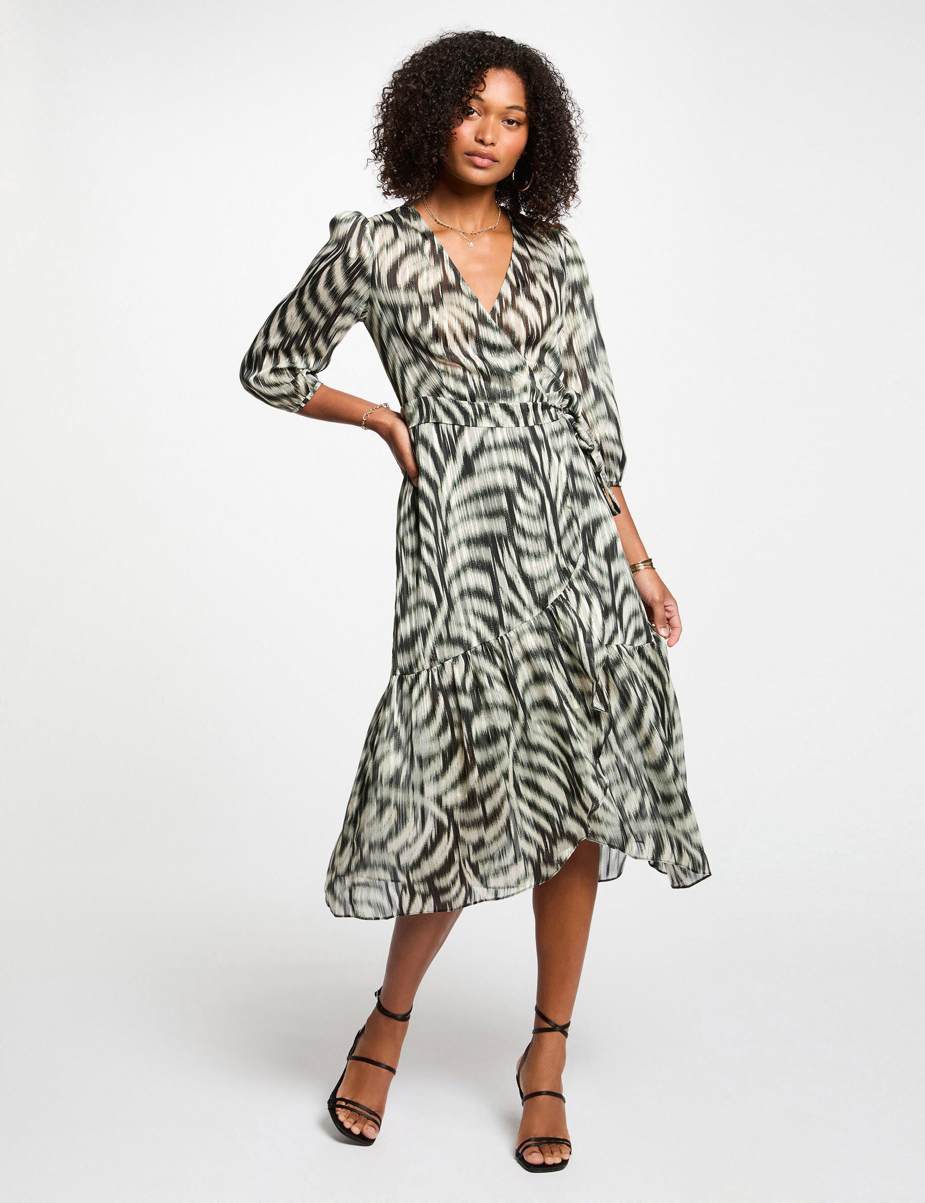 Robe midi évasée imprimée - Morgan - Modalova