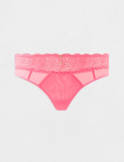Shorty en dentelle rose femme