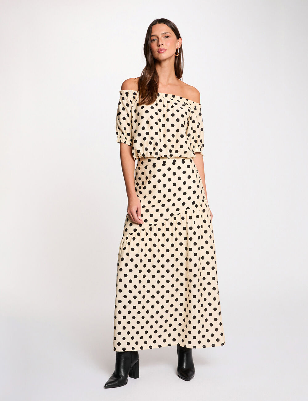 Jupe longue ajust&eacute;e multicolore femme