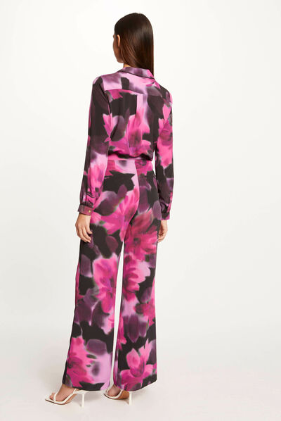 Chemise manches longues imprimé abstrait multico femme