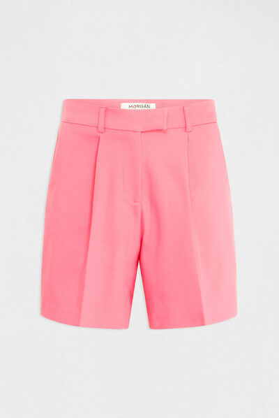 Short city droit à pinces rose femme