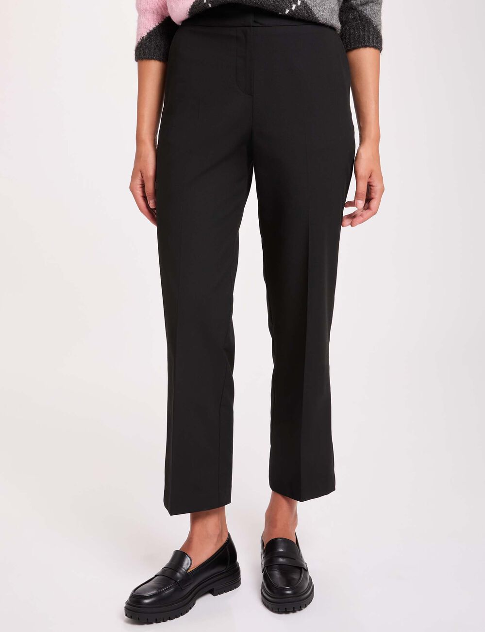 Pantalon cigarette slim noir femme