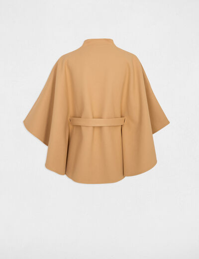 Cape ceintur&eacute;e beige femme
