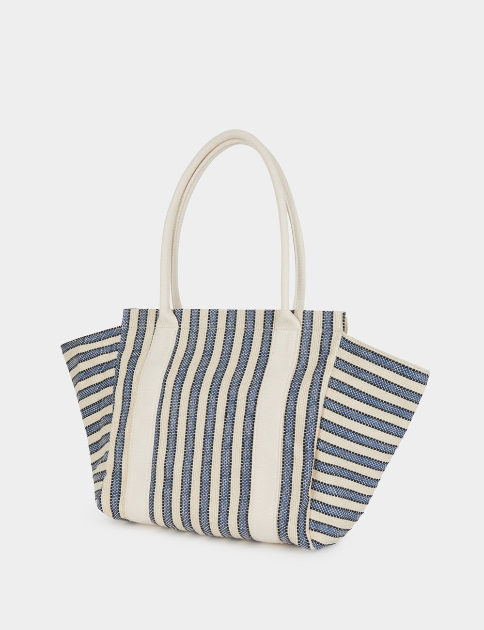 Sac cabas ray&eacute; ecru femme