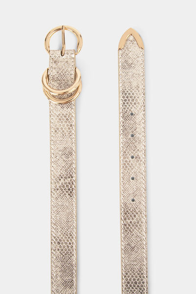 Ceinture effet python dore femme