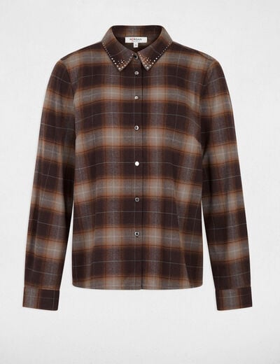 Chemise droite &agrave; carreaux multicolore femme