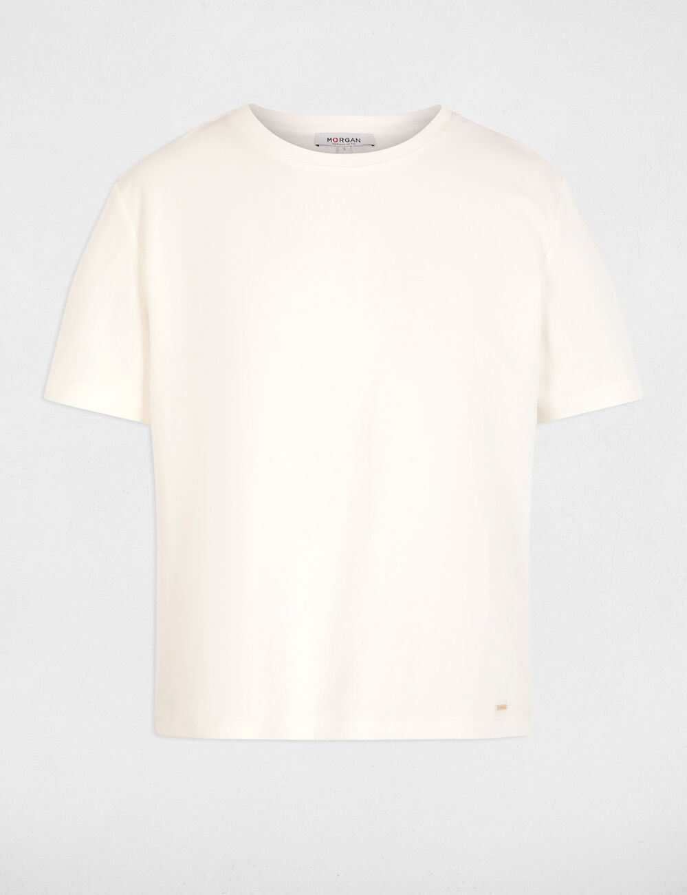 T-shirt col rond blanc femme