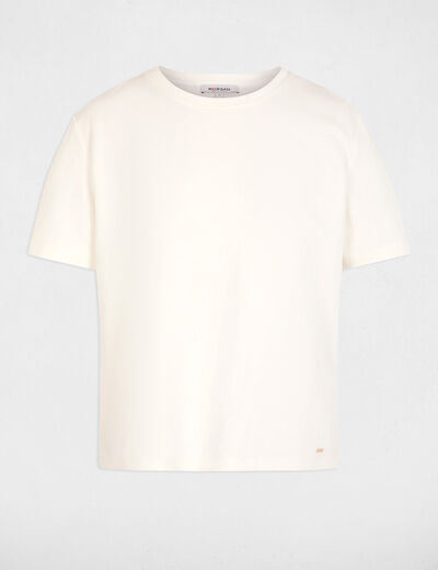 T-shirt col rond blanc femme