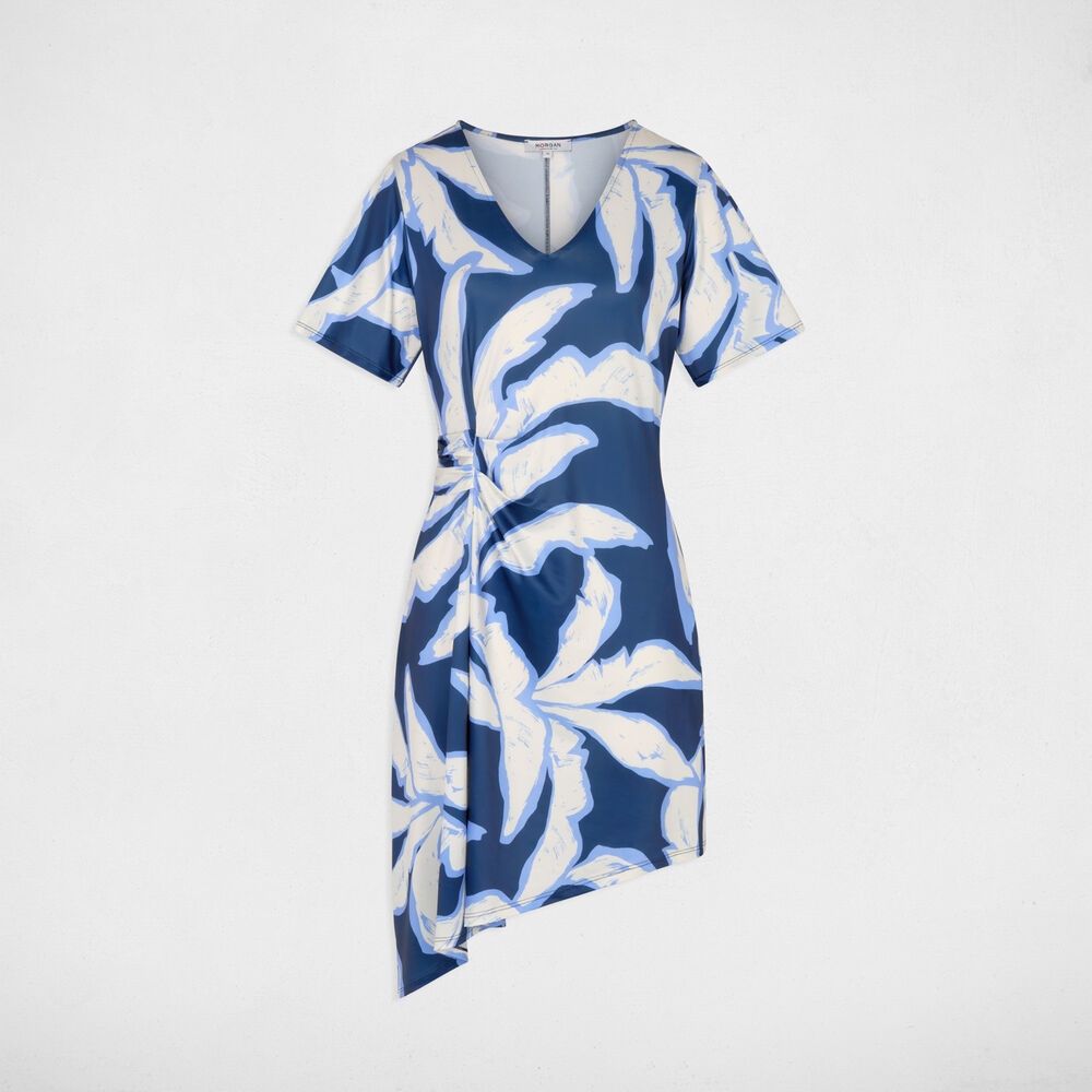 Robe asym&eacute;trique imprim&eacute;e multicolore femme