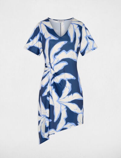 Robe asym&eacute;trique imprim&eacute;e multicolore femme