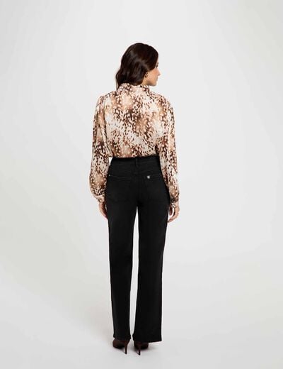 Chemise imprim&eacute;e col v multicolore femme