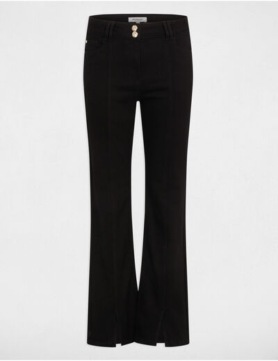 Jeans bootcut avec fentes noir femme