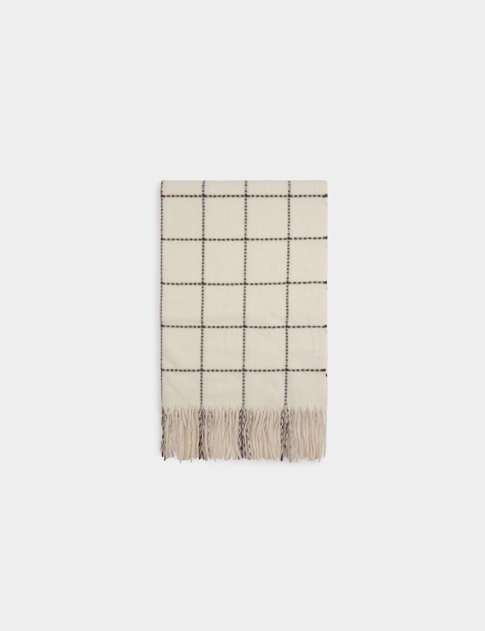 &Eacute;charpe &agrave; carreaux blanc femme