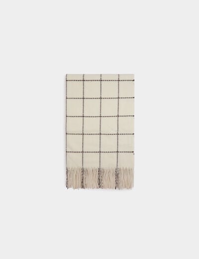 &Eacute;charpe &agrave; carreaux blanc femme