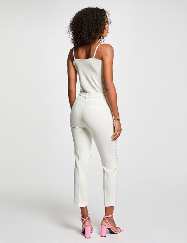 pantalon cigarette 78eme blanc femme Pantalon cigarette 7/8ème blanc femme