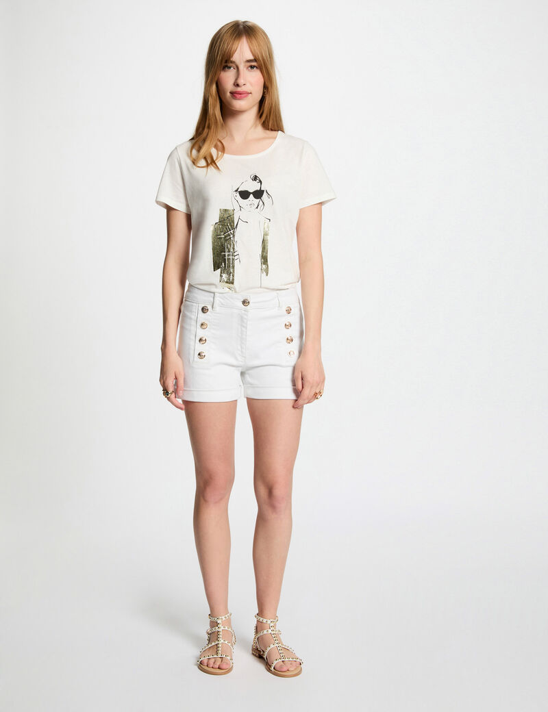 T-shirt à inscription blanc femme