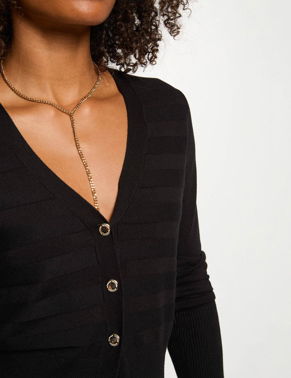 Gilet manches longues noir femme