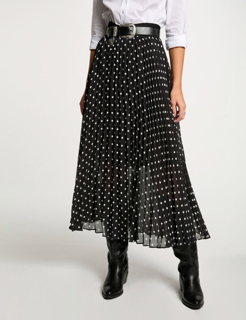 jupe longue plissee a pois multicolore femme Jupe longue plissée à pois multicolore femme