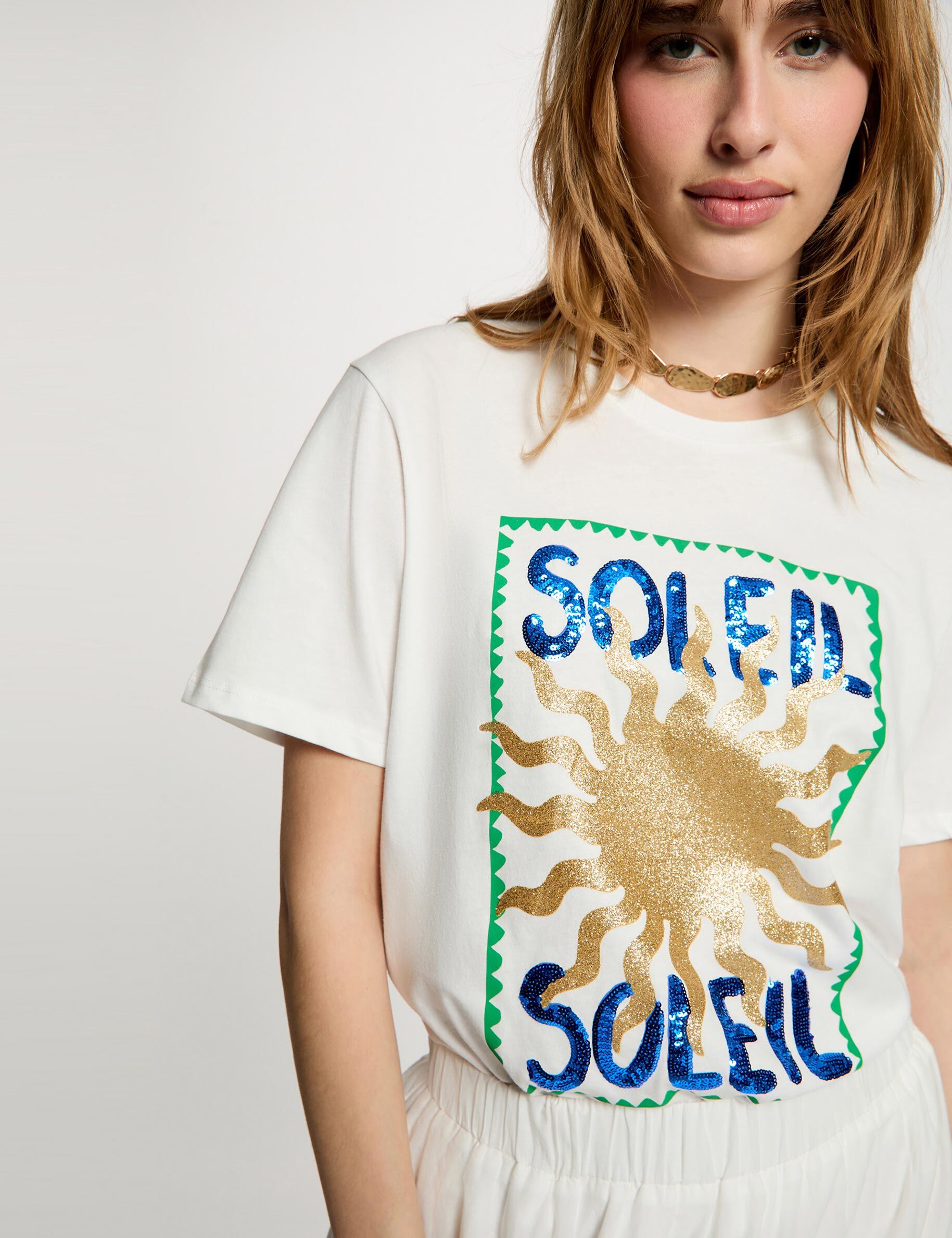 T shirt col rond à motif femme - vue 1