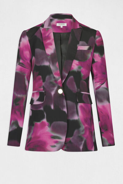 Veste tailleur droite imprimé floral multico femme