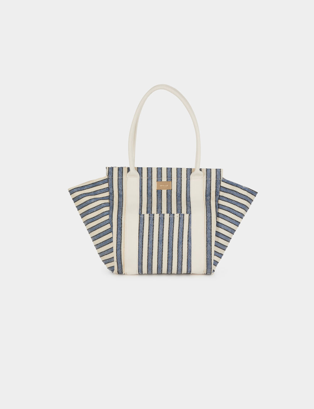 Sac cabas ray&eacute; ecru femme