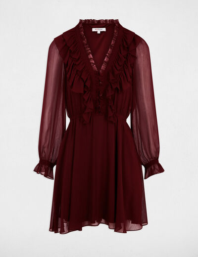 Robe courte ajust&eacute;e prune femme