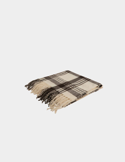 &Eacute;charpe &agrave; franges ivoire femme