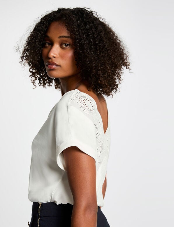 t shirt manches courtes blanc femme T-shirt manches courtes blanc femme