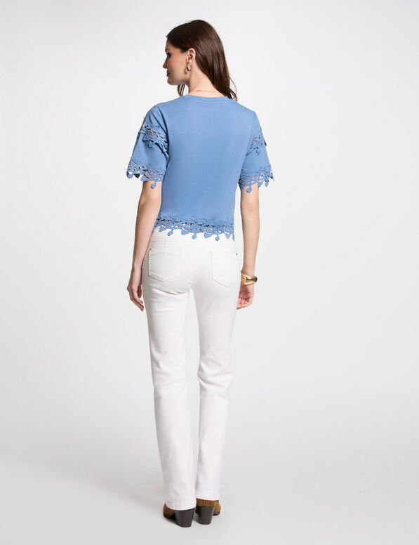 t shirt manches courtes bleu gris femme T-shirt manches courtes bleu gris femme