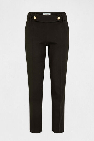 Pantalon tailleur ajusté 7/8ème noir femme